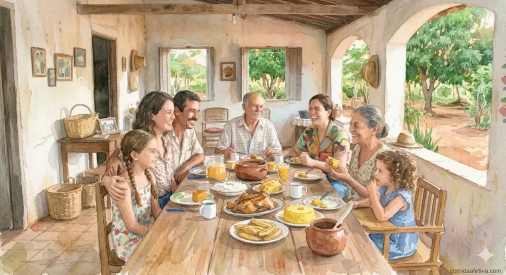 Família criando uma memória afetiva