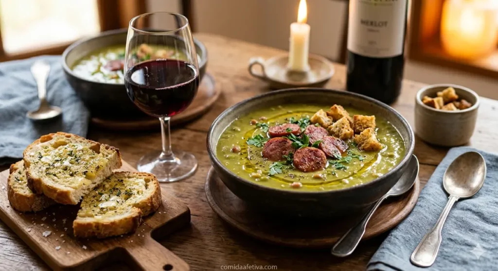 Sopa de Ervilha com Calabresa