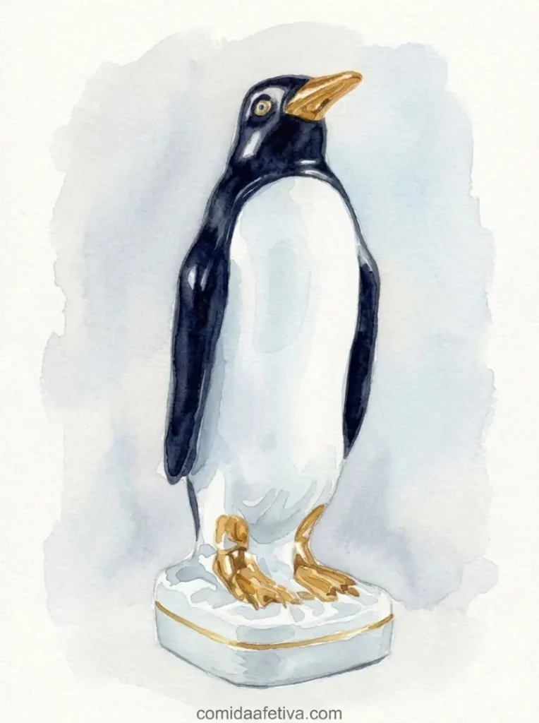 Pinguim de geladeira tradicional em aquarela